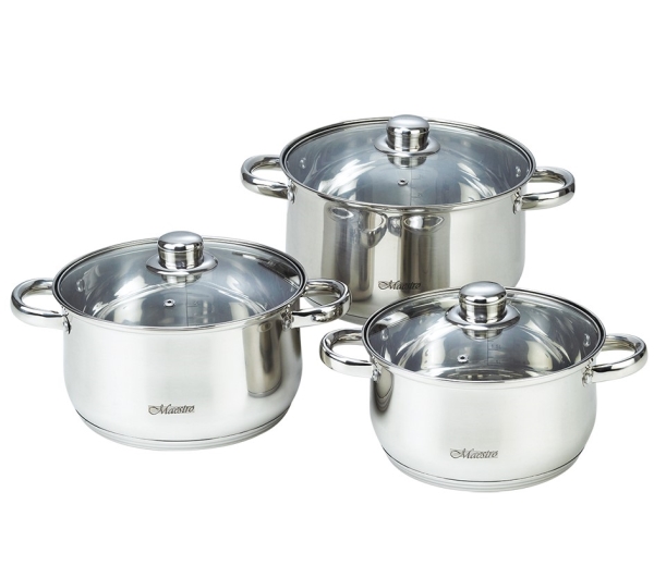 Maestro Mr-2020-6M 6-Teiliges Kochgeschirr-Set, Edelstahl (Mr-2020-6M)