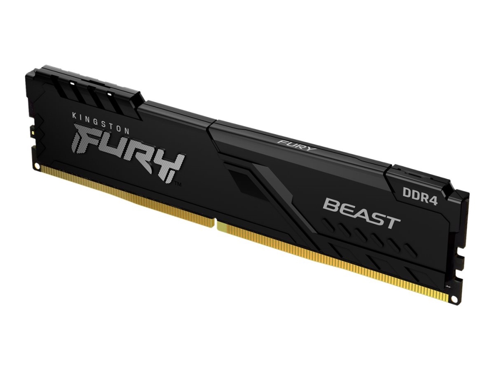 Kingston Fury Beast Ddr4 Sæt 16 Gb: 2 X 8 Gb Dimm 288 Pin 3733 Mhz / Pc4 29800 Cl19 1.35 V Ikke Bufferet Ikke Ecc Sort