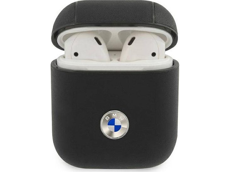 BMW BMA2SSLBK AirPods-suojus musta/musta nahka hopea logo