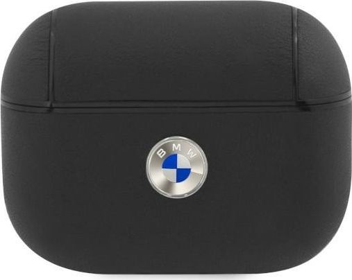 Etui Bmw Bmapsslbk Airpods Pro Cover Sort Sort Ægte Læder Sølv Logo