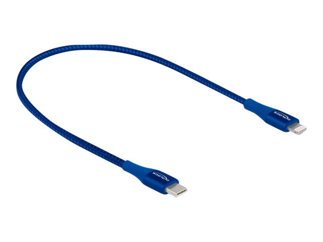 Delock Daten- Und Ladekabel Usb Type-C Zu Lightning Für Iphone, Ipad Und Ipod Blau 0,5 M Mfi, 0,5 M, Lightning, Usb A, Stecker, Stecker, Blau