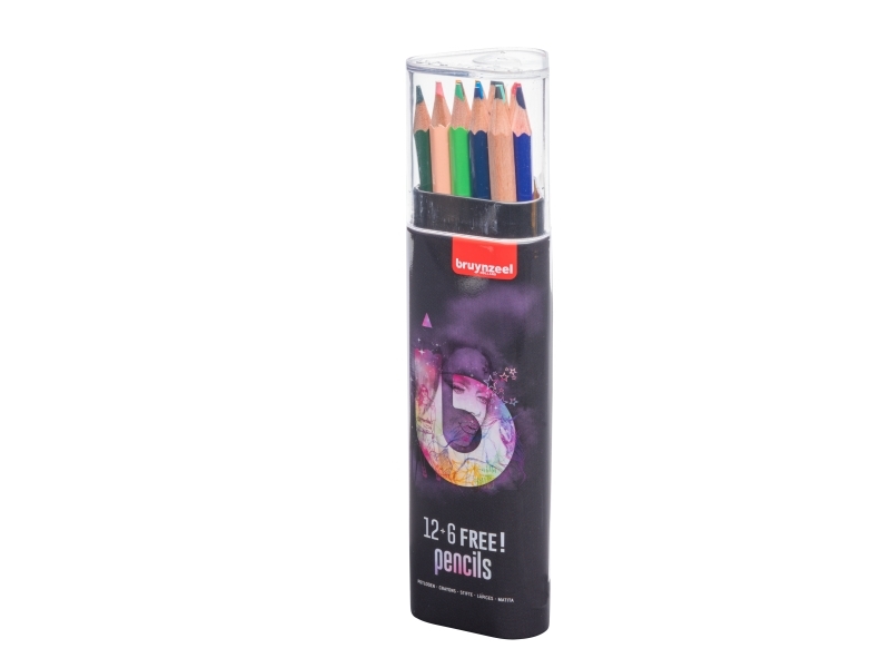 Bruynzeel Sakura Bruynzeel Colour Pencil Tin Light | 12 + 6 Free Colours