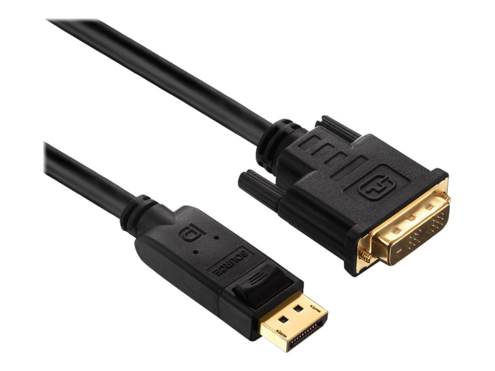 Purelink Pureinstall Pi5200 - Display Kabel - Displayport (Han) Til Dvi-D (Han) - 10 M - Sort