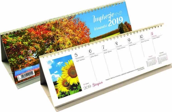 Bürokalender 292X100 T-095-2-1 Farbiger Einband Impressionen Wöchentlich Spiral