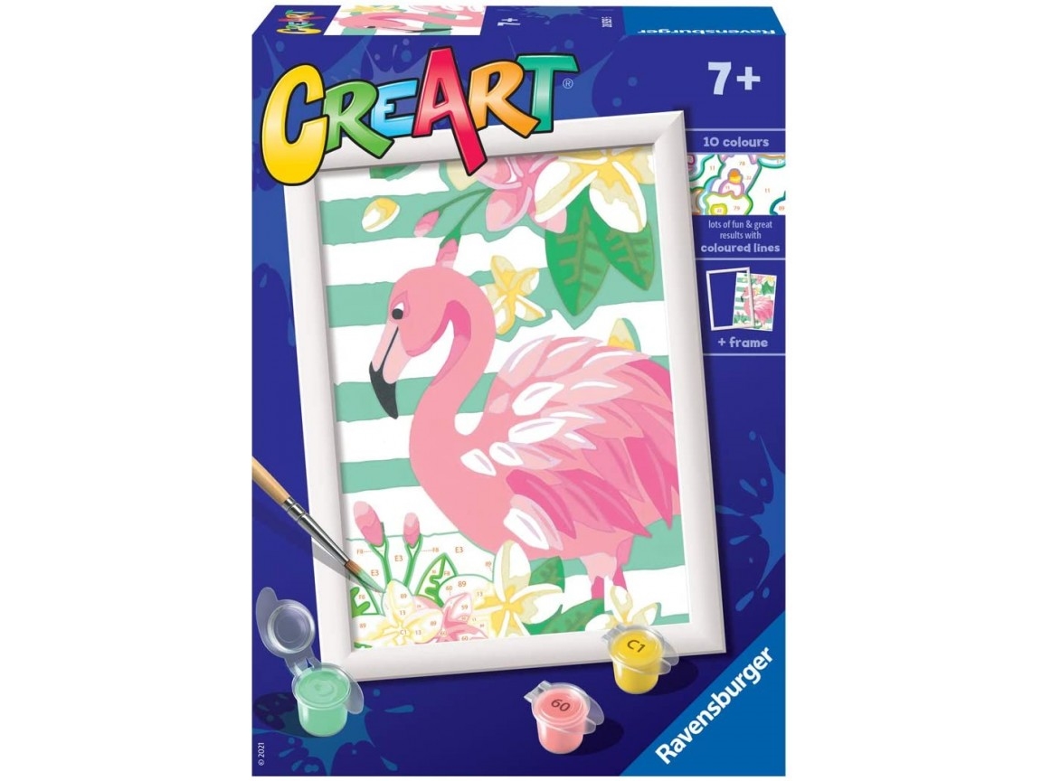 Ravensburger Creart Think Pink Flamingo Farg Ingår Pojke/flicka Farglaggning Efter Nummer