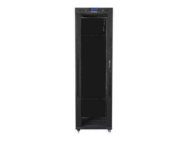 - Rack skap - med 4 kjølevifter, display - svart, RAL 9004 - 42U - 19