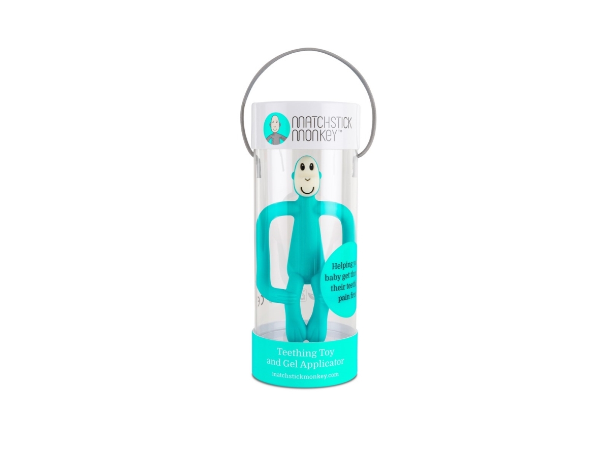 Matchstick Monkey - Teething Toy And Gel Applicator - Grøn