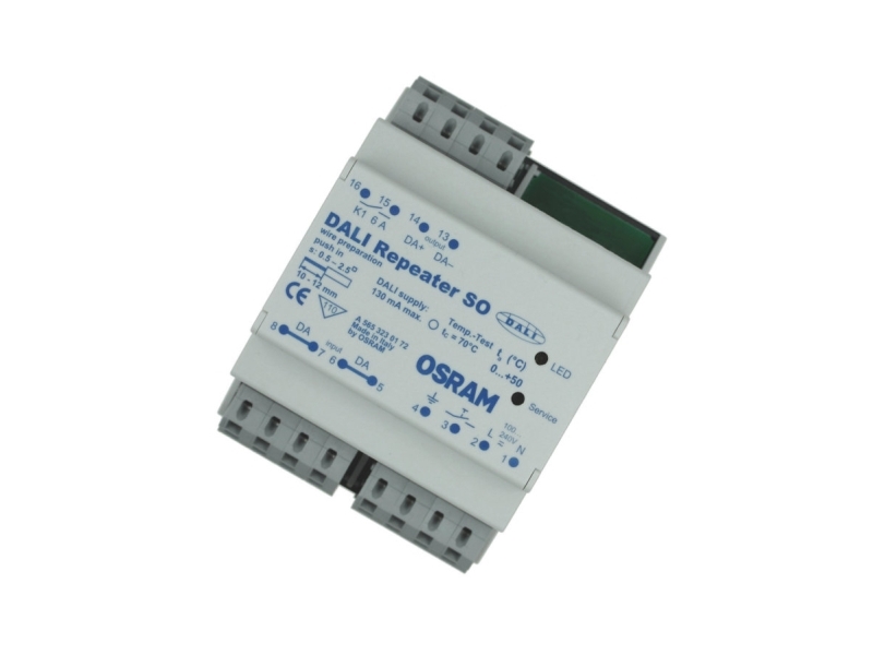 Osram DALI REP SO, 0 - 50 °C, 50/60 Hz, 72 mm, 96 mm, 62 mm, 178,2 g