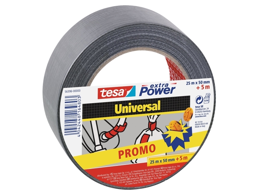 TESA 56396-00000-00, Grå, Bundtning, Fastgørelse, Handicrafting, Markering, Reparerer, Styrkende, Stof, Vandtæt, 25 m, 50 mm