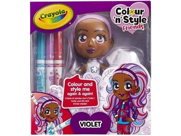 Crayola Lalka Colour'n'style Friends Violet