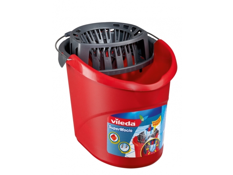 Vileda Super Mocio, Mop & bucket set, Punainen, Yksi ämpäri, 10 L