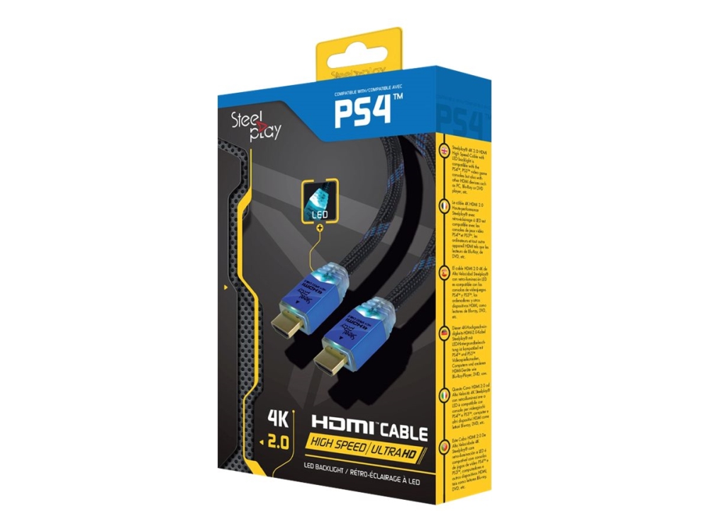 Steelplay - High Speed - HDMI-kabel med Ethernet - HDMI han til HDMI han - 2 m - 4K60 Hz support