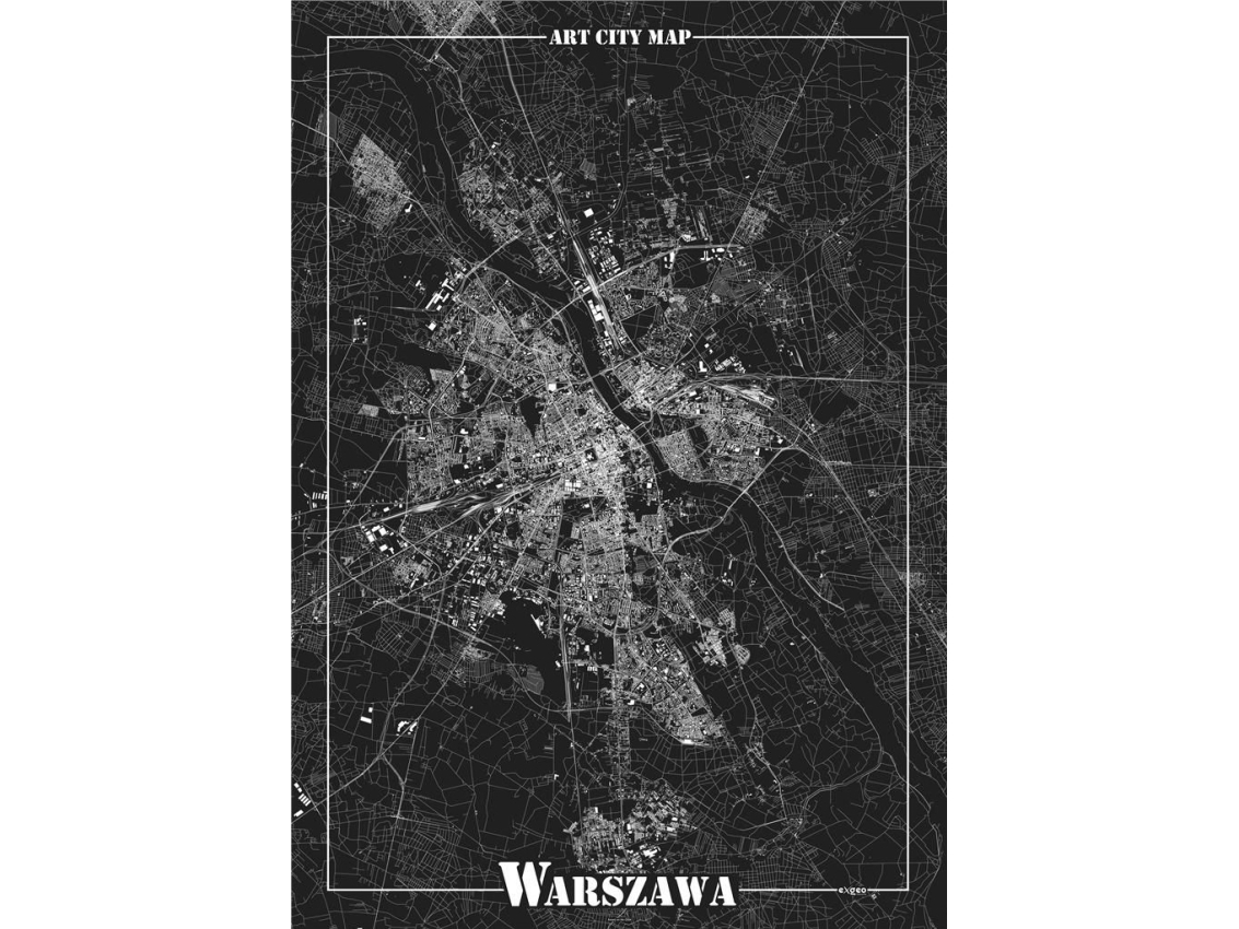Art-Map dekorativ plakat - Warszawa