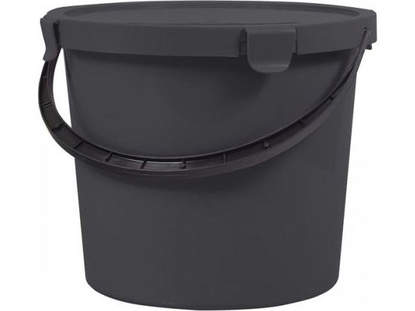 Plastteam Wiadro Z Pokrywą Berry Szare 10L Plastteam