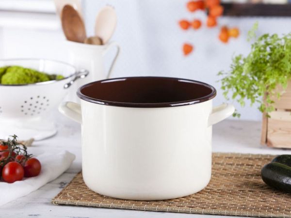 Altom Design Tiesus Puodas 5,8L, Skersmuo 22Cm, Aukštis 16Cm, Cremeinė/Vidus Tamsus