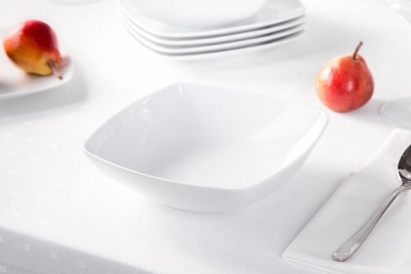 MariaPaula Porcelana Moderna Hvid 20,5 cm firkantet dyb suppetallerken