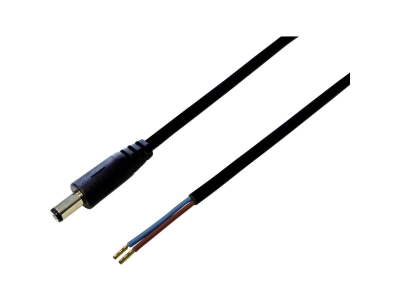 Bkl Electronic Lavvoltstilslutningskabel Lavspændingsstik - Åben Ende 5.50 Mm 2.10 Mm 5.00 M 1 Stk