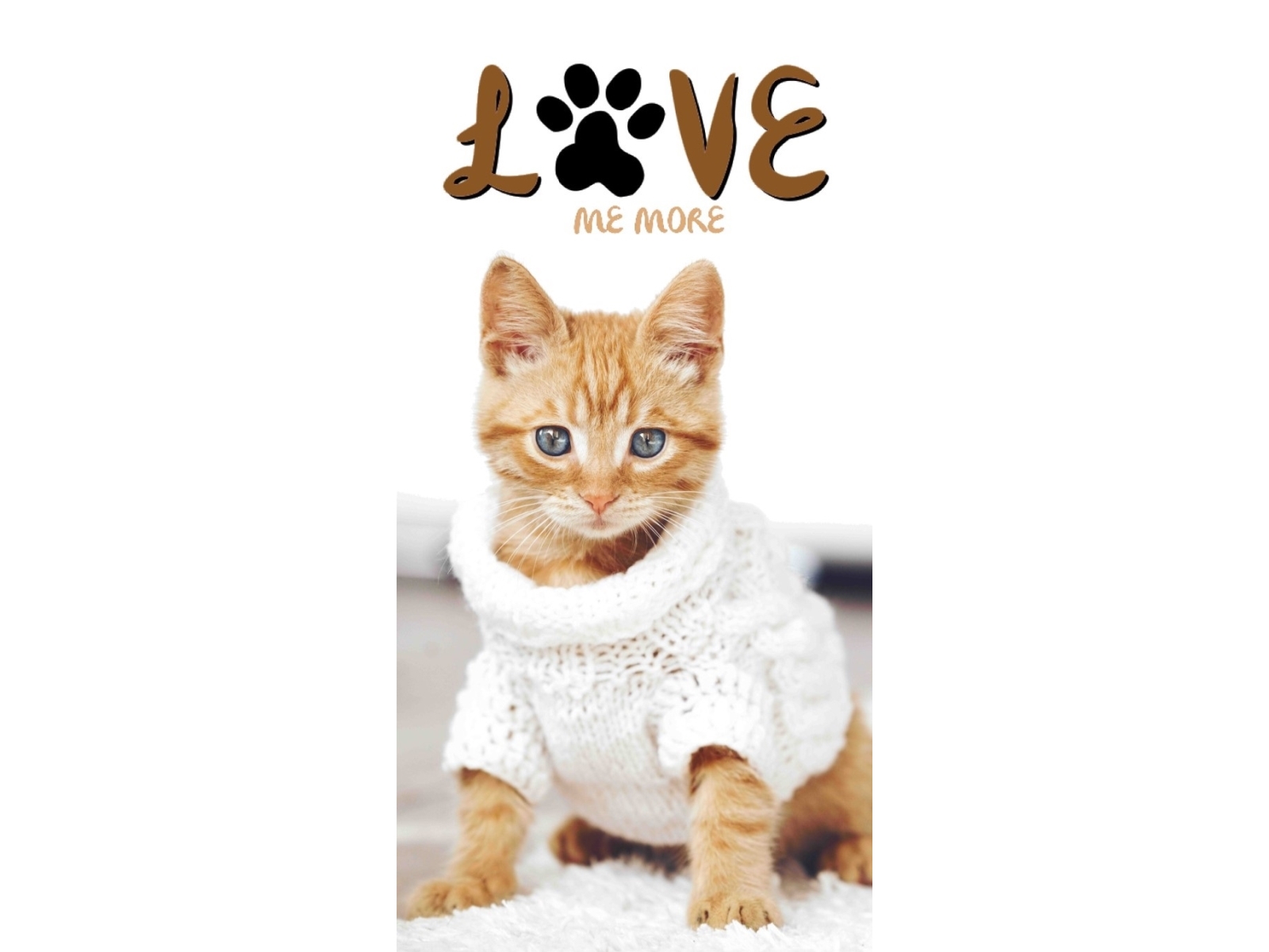 Billede af Kattekilling ''Love Me More'' Badehåndklæde