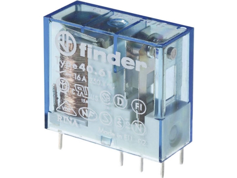 Finder 40.61.9.005.4001 Printrelæ 5 V/Dc 16 A 1 X Skiftekontakt 1 Stk
