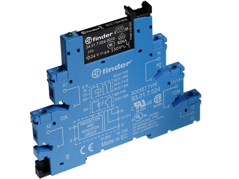 Finder 38.51.0.060.5060 Schaltrelais 60 V Dc/Ac 6 A 1 X Wechslerkontakt 1 Stk