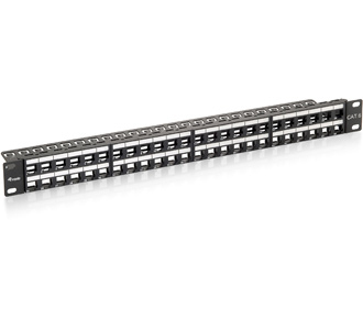 Equip 48-Port Keystone Cat.6 Ungeschirmtes Patch Panel, Schwarz, Cat6, Rackeinbau, 1U, Schwarz, 44 Mm, 483 Mm