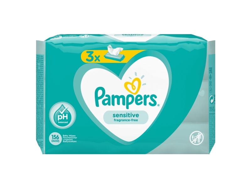 Se Pampers Sensitive 81687195, Vådservietter Til Baby, Dermatologisk Testet, Allergivenlig, Neutral Ph, Parfumefri hos Computersalg.dk