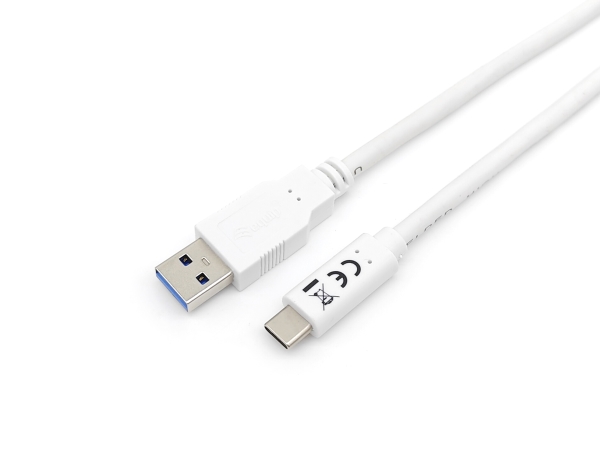 Equip 128363, 1 M, Usb A, Usb C, Usb 3.2 Gen 1 (3.1 Gen 1), 5 Gbit/Sek., Hvid
