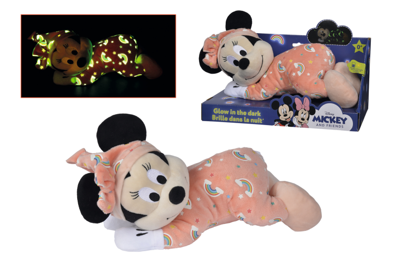 Disney plysch DISNEY Minnie glow-in-the-dark - 30cm - Rosa | Andra leksaksmärken - Disney | GameStuff