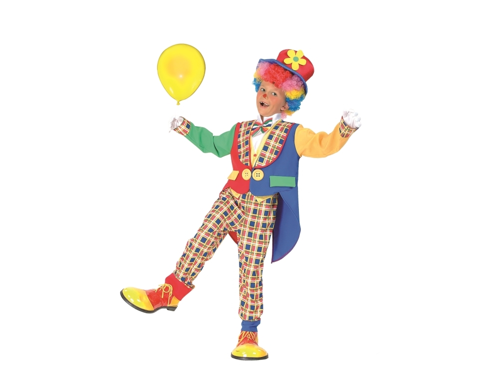 Ciao Blomster Klovn Deluxe-kostume (Jakke med falsk skjorte, butterfly, bukser og hat) - 6-8 år | Leksaker - Rollek - Kostym | GameStuff