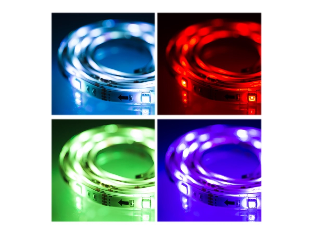 DELTACO GAMING - Lysrem - LED - 12 farver - 50 cm (pakke med 2)