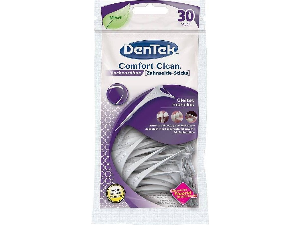 Dentek Comfort Clean tandstikkere med tandtråd til kindtænder 30 stk.