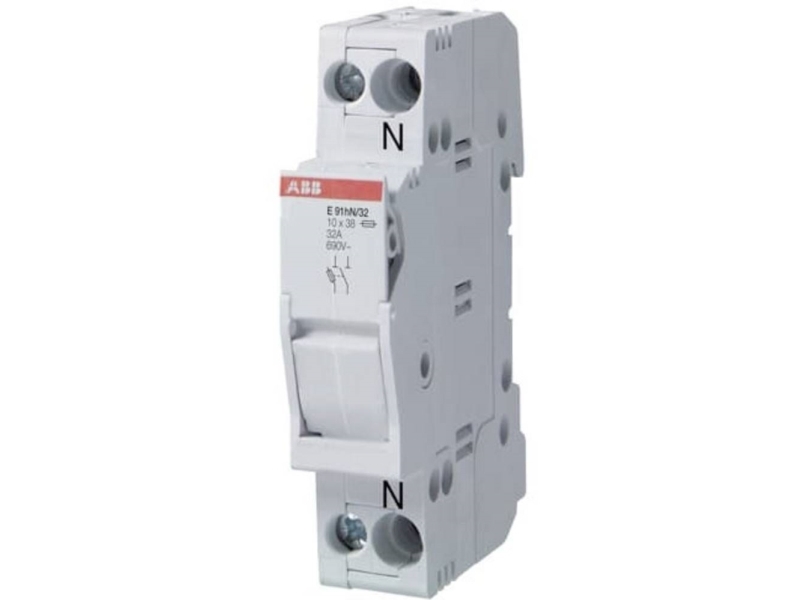 Sikringsholder 3-poletNul, for 10,3x38mm sikringer, maksimum 32A 690V, 52,5mm bred