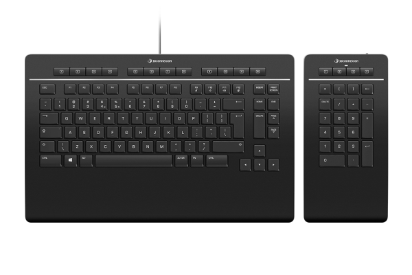 3Dconnexion Keyboard Pro with Numpad - keyboard and numeric pad set - QWERTY - Nordic - Tastatur & Numerisk sæt - Nordisk - Sort