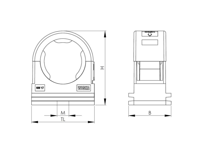 Wiska 10106942 Bcc-14-Bk Slangeholder Sort 50 Stk