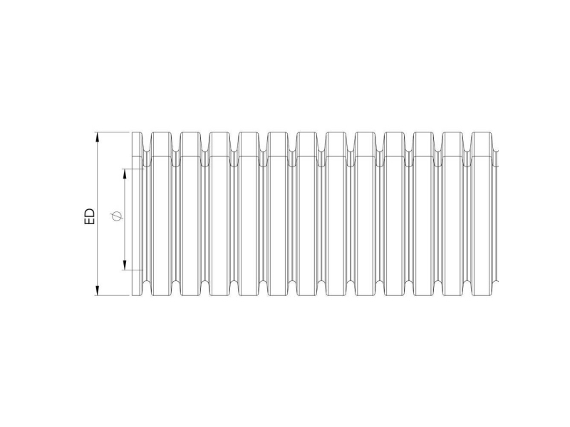 Wiska 10107135 Bcav-12-D-Bk Bølgerør Sort 10,3 Mm 50 M