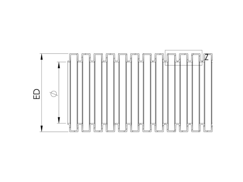 Wiska 10107088 Bcav-S-12-Bk Bølgerør Sort 12.2 Mm 50 M