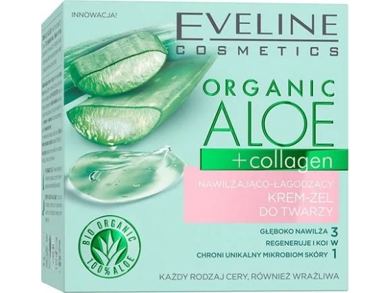 Eveline Aloe Feuchtigkeitsspendende Und Beruhigende Gesichtscreme-Gel 3In1 - Alle Hauttypen 50Ml