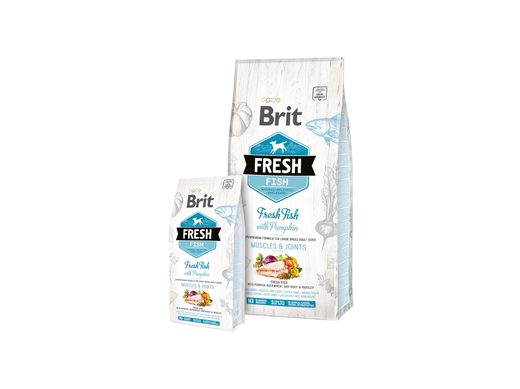 Brit Fresh Fish With Pumpkin Adult Large Muscles & Joints, Adult (Animal), Fisk, 12 Kg