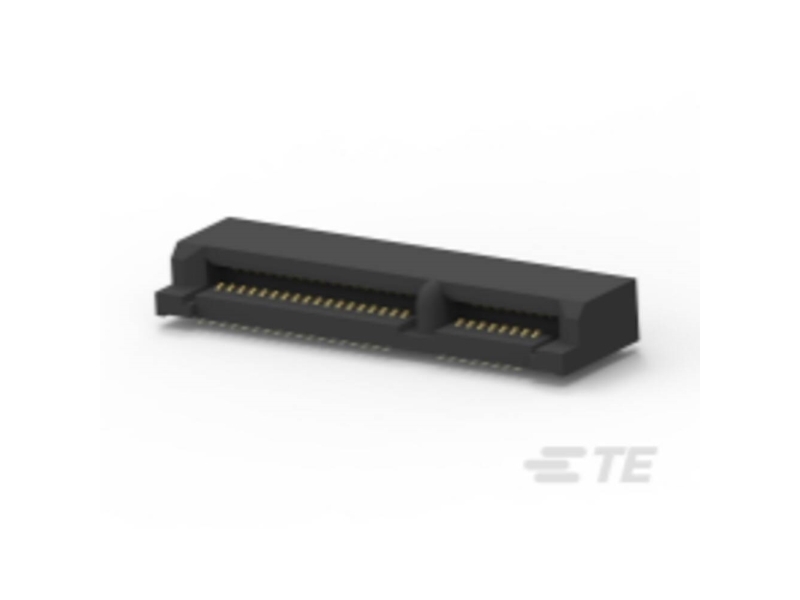 Te Connectivity Right Angle Female Edge Connector, Surface Mount, 52-Contacts, 0.8Mm Pitch, 2-Row, Solder Termination