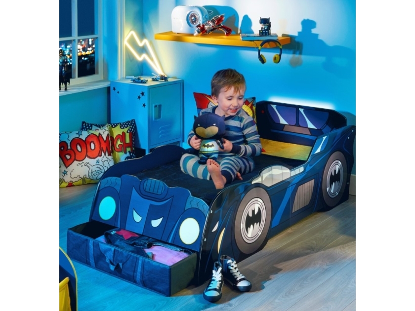 Batman Batmobile M/Lys Junior Børneseng (140Cm)