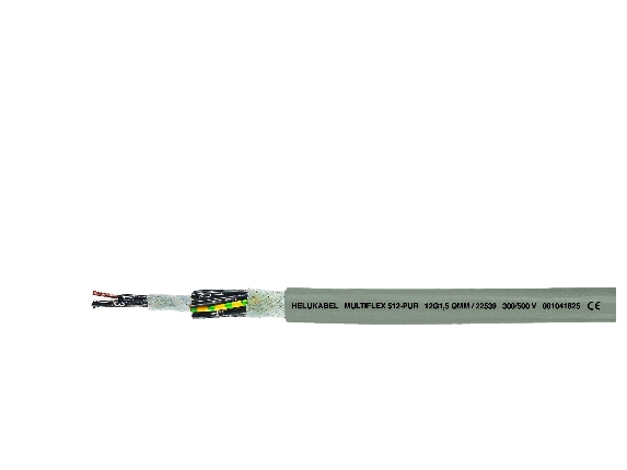 HELUKABEL 22534, Lavspændingskabel, Grå, Polyvinylchlorid (PVC), Polyvinylchlorid (PVC), Cooper, 1.5 mm²