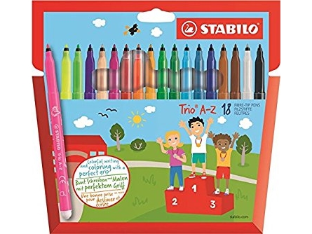 Stabilo Trio A–Z, Fein, 18 Farben, Mehrfarbig, Rundspitze, 0,7 Mm, Mehrfarbig