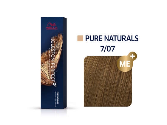 Wella Koleston Perfect Me+ Pure Naturals, Blond, 7/07, Blond Naturel Marron, Kvinder, 60 ml, Alt hår