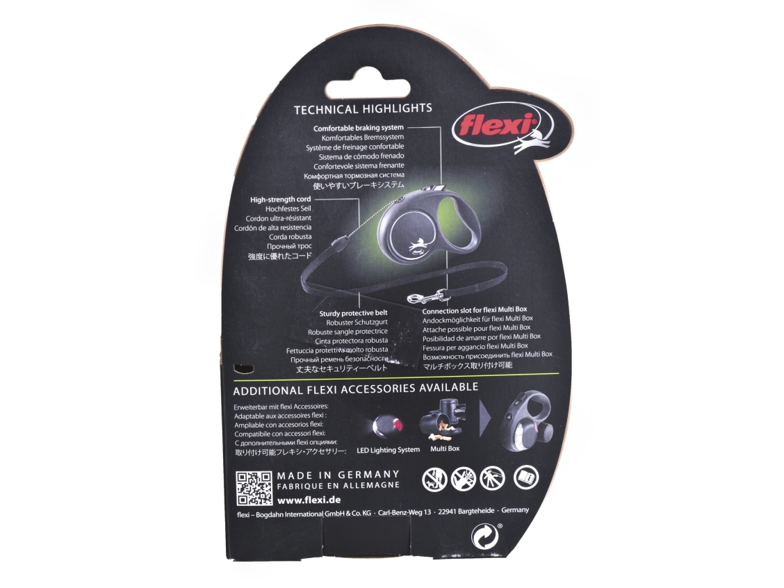 flexi Black Design S snor 5 m, 12 kg, blå | Djurmärken - Tillbehör - Flexi | GameStuff