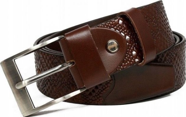 Rovicky Classic bælte i ægte læder med slangeskindsprægning