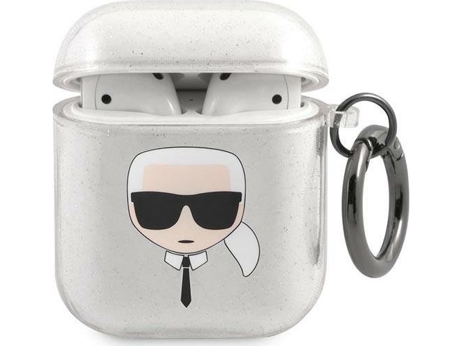 Karl Lagerfeld Etui Karl Lagerfeld Kla2ukhgs Apple Airpods Cover Sølv/Sølv Glitter Karl`S Head
