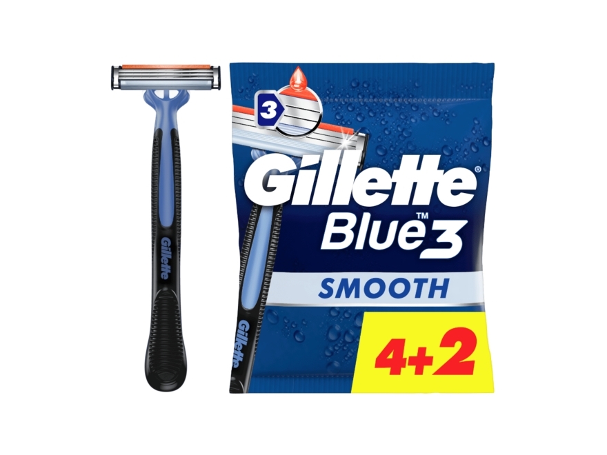 Gillette Blue3 Smooth, Blå, 6 styck | Hårvård - Skägg- / Hårtrimmer - Rakblad | GameStuff