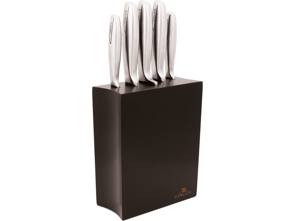 GERLACH Set of kitchen knives in black block 5 pcs box 993 Mat