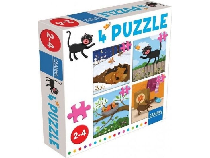 Puzzle Mit Katze 4,6,9,12 Elemente