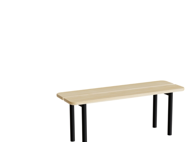 Siddebænk Pausa 550, 1100 mm, birkelaminat, sort stel